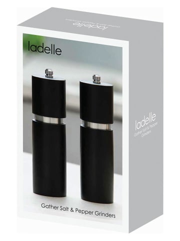 Ladelle 2tlg. Set: Salz- und Pfeffermühle in Schwarz - (H)16,5 x Ø 5 cm