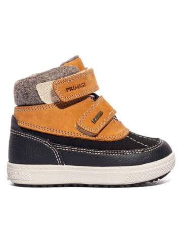 Primigi Leder-Boots in Orange/ Schwarz