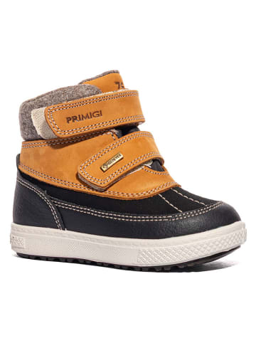 Primigi Leder-Boots in Orange/ Schwarz