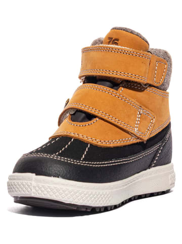 Primigi Leder-Boots in Orange/ Schwarz