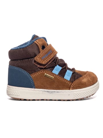 Primigi Leder-Boots in Hellbraun/ Blau