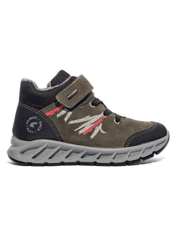 Primigi Leder-Sneakers in Khaki/ Schwarz