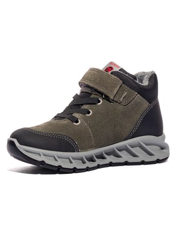 Primigi Skórzane sneakersy w kolorze czarno-oliwkowym