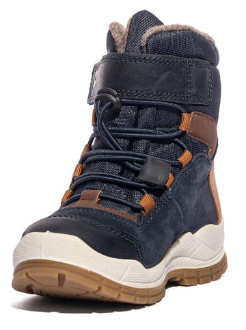 Primigi Leder-Boots in Dunkelblau/ Hellbraun
