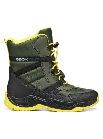 Geox Botki "Sentiero" w kolorze oliwkowo-żółym