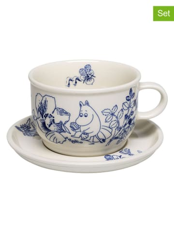 Moomin Filiżanka "Haru" w kolorze kremowo-niebieskim - 300 ml