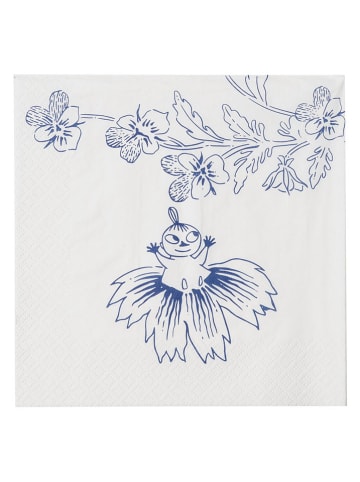 Moomin Servietten "Haru" in Creme/ Blau - 20 Stück