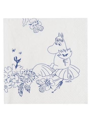 Moomin Serwetki (20 szt.) "Haru" w kolorze kremowo-niebieskim