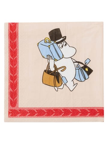 Moomin Serwetki (20 szt.) "Holiday Rush" w kolorze jasnoróżowo-czerwonym