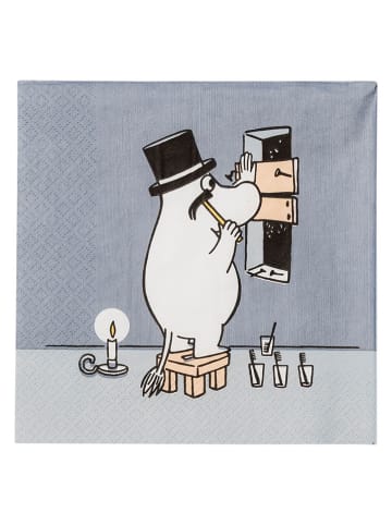 Moomin Servietten "Moominpappa" in Grau - 20 Stück