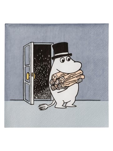 Moomin Servietten "Moominpappa" in Grau - 20 Stück