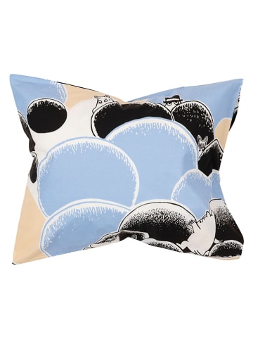 Moomin Poszewka "Pebbles" w kolorze beżowo-błękitnym na poduszkę - 50 x 70 cm