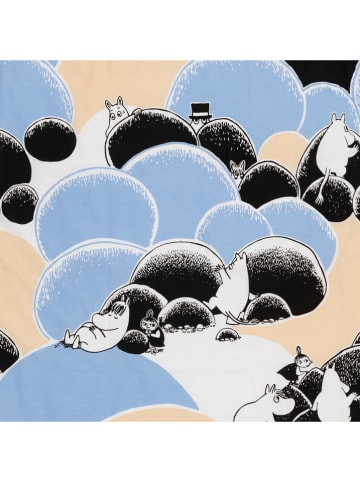 Moomin Poszewka "Pebbles" w kolorze beżowo-błękitnym na poduszkę - 50 x 70 cm
