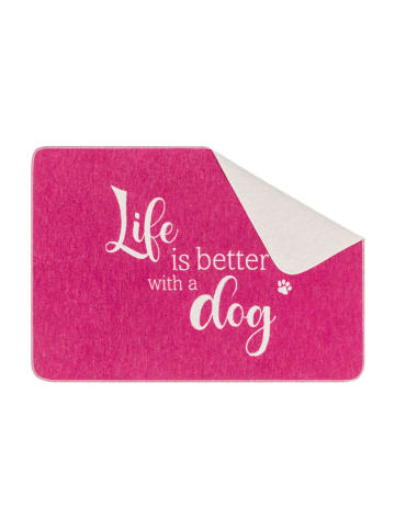 David Fussenegger Haustierdecke "Life Is Better With A Dog" in Pink/ Weiß
