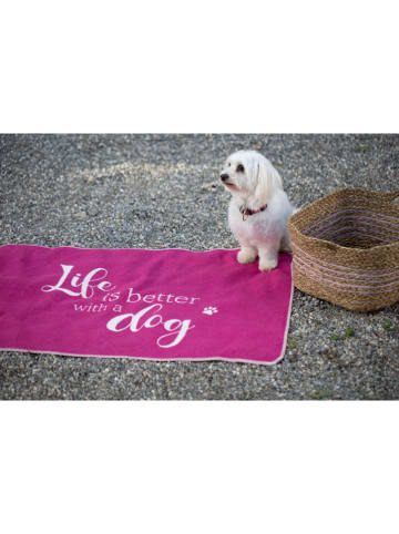 David Fussenegger Koc "Life Is Better With A Dog" w kolorze różowo-białym dla zwierząt