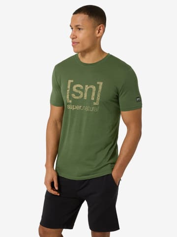 super.natural Funktionsshirt "Logo Lines" in Khaki