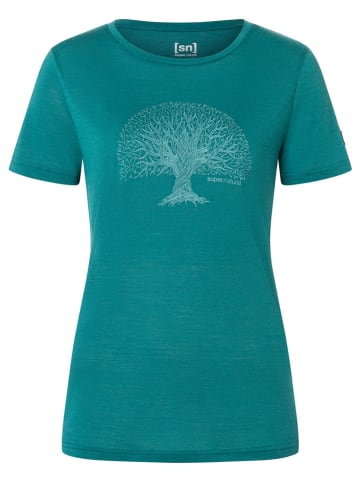 super.natural Functioneel shirt "Tree of Knowledge" turquoise