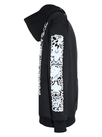 Blue Effect Hoodie in Schwarz