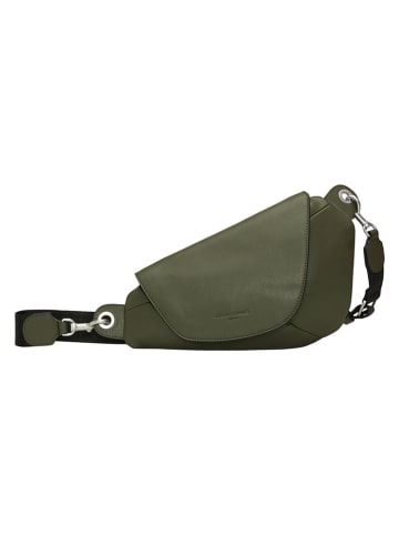 Liebeskind Berlin Skórzana torebka "Oval" w kolorze khaki - 33 x 21 x 2 cm