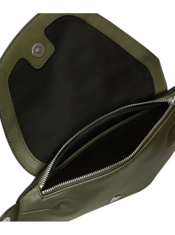 Liebeskind Berlin Leder-Umhängetasche "Oval" in Khaki - (B)33 x (H)21 x (T)2 cm