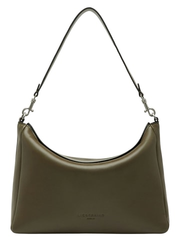 Liebeskind Berlin Leder-Schultertasche "Abigail" in Khaki - (B)32 x (H)24 x (T)13 cm