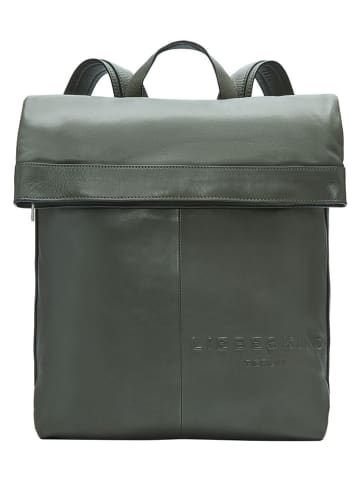 Liebeskind Berlin Skórzany plecak w kolorze khaki - 31 x 40 x 14 cm