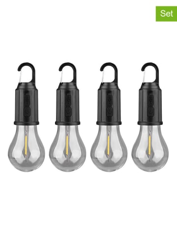 DAM 4-delige set: ledbuitenlampen "T01" warmwit - (H)19 x Ø 6 cm