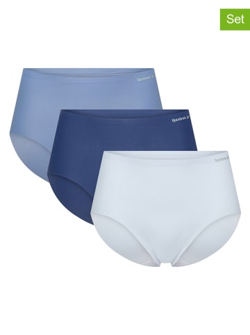 Reebok Pełne figi high waist (3 pary) "Jen" w kolorze niebiesko-błękitnym