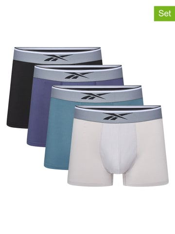 Reebok 4er-Set: Boxershorts "Delmar" in Grau/ Schwarz/ Lila