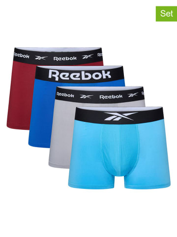 Reebok Bokserki (4 pary) "Landis" w kolorze czerwono-szaro-błękitnym