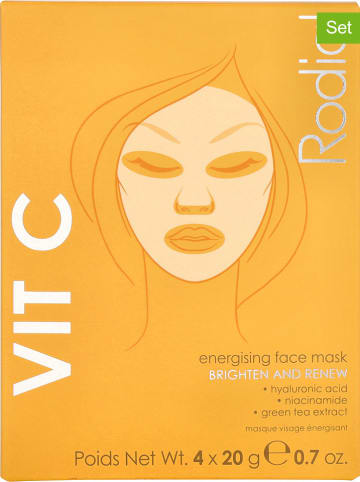 Rodial 4tlg. Set: Feuchtigkeitsmaken "Vit C Energising", je 20 g