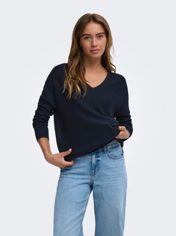 JDY Sweter "New" w kolorze granatowym