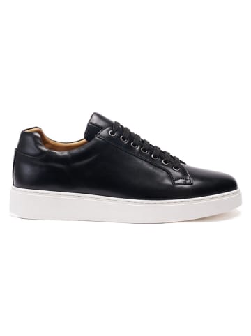 British Passport Leder-Sneakers in Schwarz
