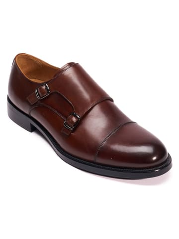 Leder-Monkstraps in Braun