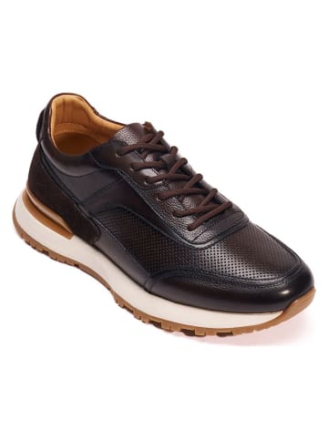 Leren sneakers bruin