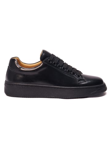 British Passport Leder-Sneakers in Schwarz