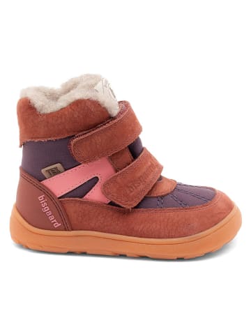 bisgaard Leder-Boots in Lila/ Rot