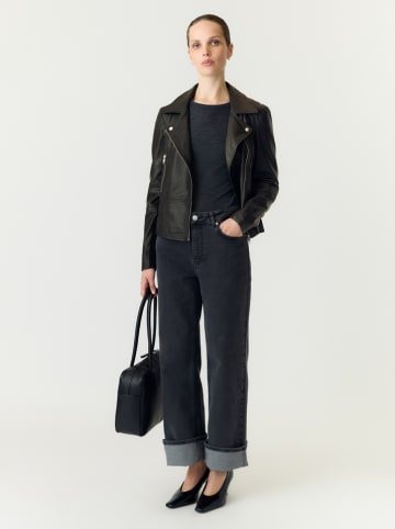 YAS Lederjacke in Schwarz