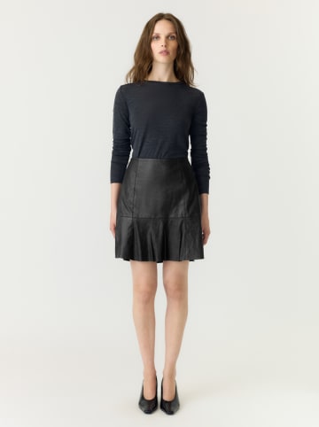 YAS Leren rok "Colly" zwart