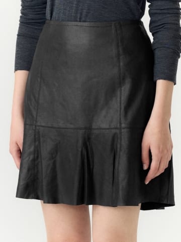 YAS Leder-Rock "Colly" in Schwarz