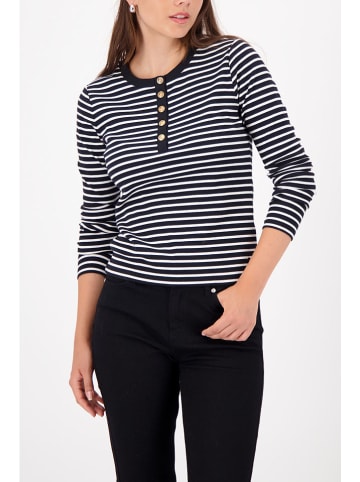 monari Longsleeve in Schwarz/ Weiß