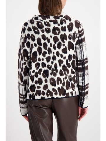 monari Pullover in Weiß/ Dunkelbraun