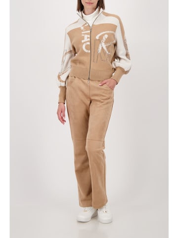 monari Cardigan in Hellbraun/ Weiß