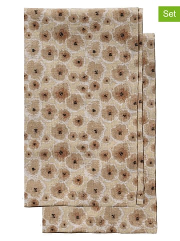 Sagaform 2er-Set: Geschirrtücher ''Edith'' in Beige - (L)70 x (B)50 cm