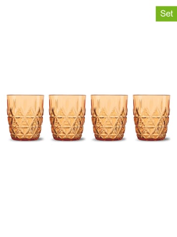Sagaform 4er-Set: Gläser ''Juni'' in Orange - 280 ml