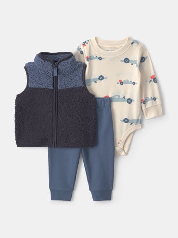 carter's 3tlg. Outfit in Blau/ Creme