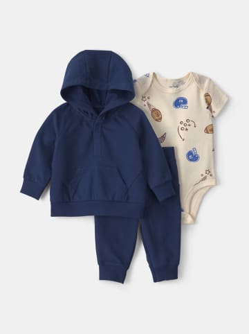 carter's 3-delige outfit donkerblauw/crème