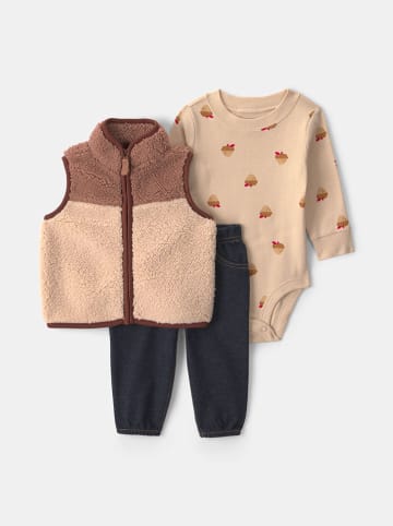 carter's 3tlg. Outfit in Beige/ Dunkelblau