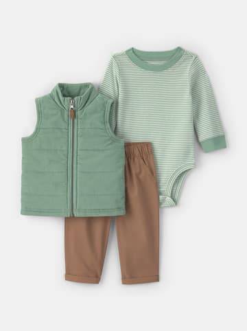 carter's 3tlg. Outfit in Grün/ Braun