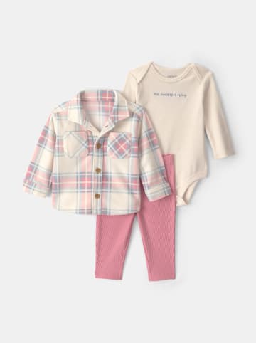 carter's 3tlg. Outfit in Rosa/ Creme